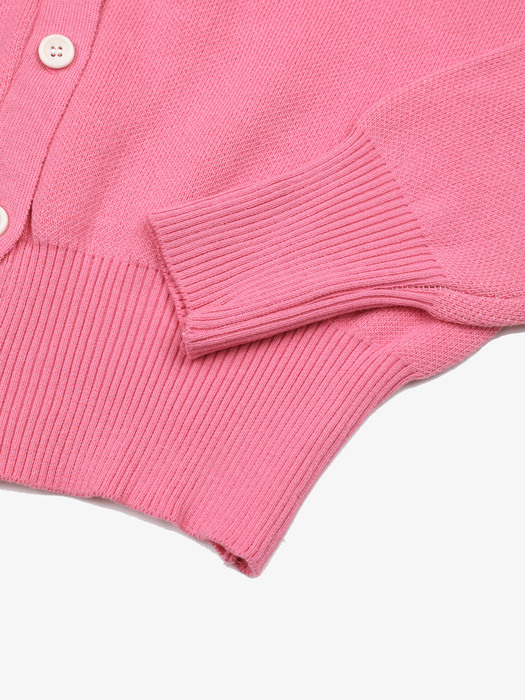 Lossy L&R V-Neck Cardigan Knit Pink
