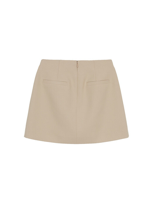 Belt Pleats Skirt in Beige VW3SS100-91