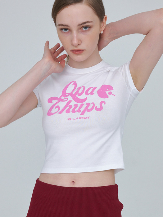 Qpachups Cropped T-Shirt - Pink