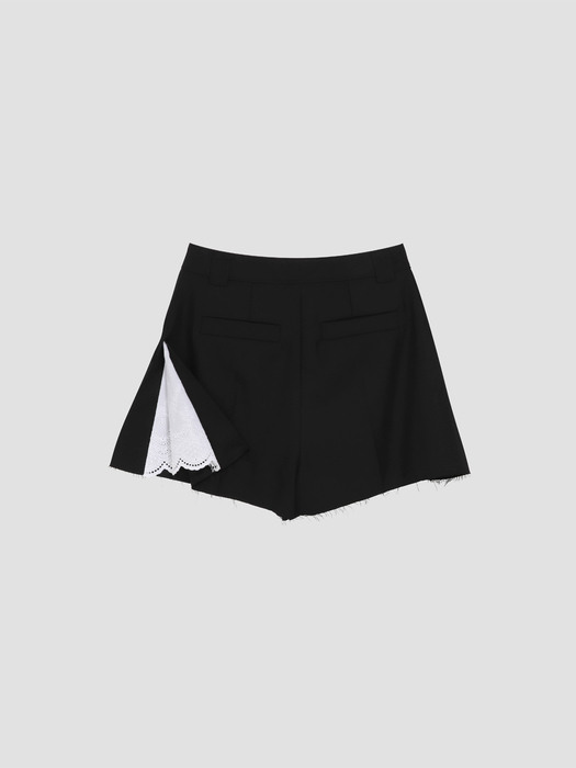 Side Lace Detail Short Pants Black WBCSPA005BK