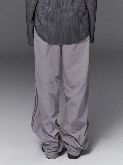 TWO-WAY TRACK PANTS, ASH/PURPLE