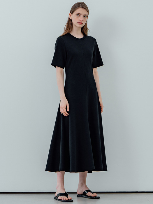 Cotton Flare Dress_Black