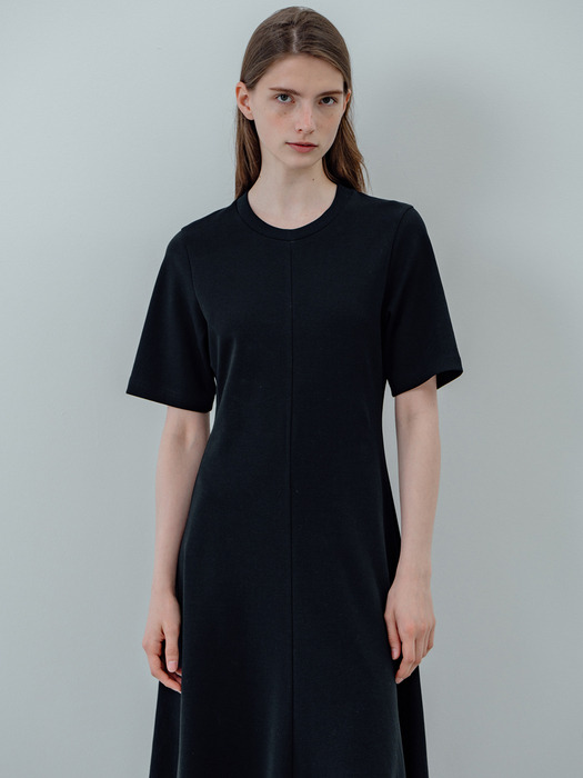 Cotton Flare Dress_Black