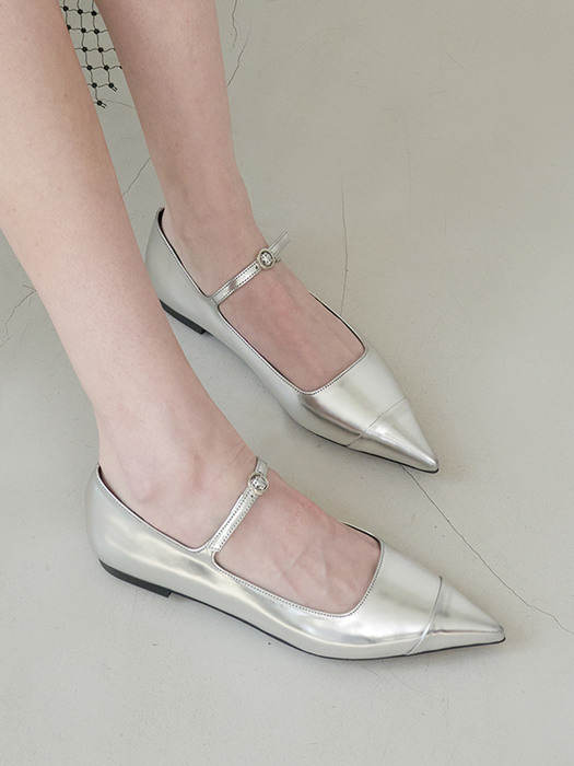Lucy Mary Jane Flats Silver