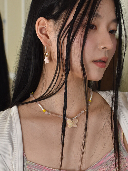 Nabi flower stone necklace (2colors)