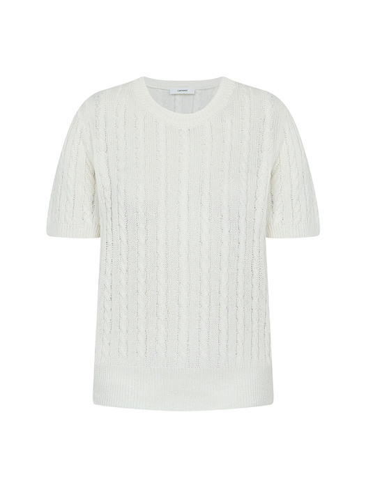 Cable Crew-neck Knit Top[LMBCSUKN193]-3color