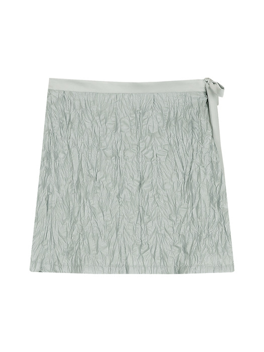 GLOW WRINKLE SKIRT (SMOKE BLUE)