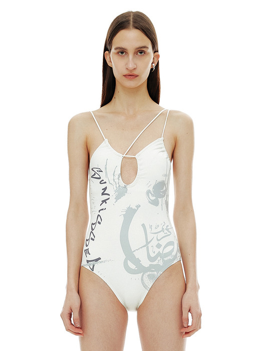 SUNKISSED GRAPHIC SWIMSUIT / IVORY
