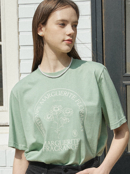 Marguerite T-shirt - Moss Green