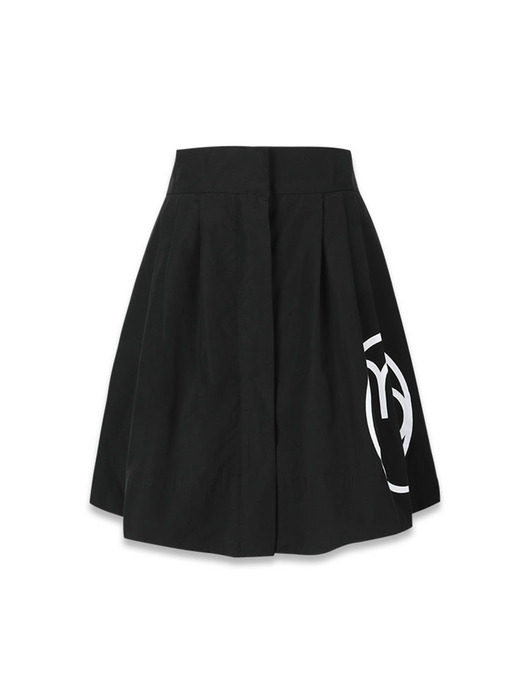 balloon zipper skirt black