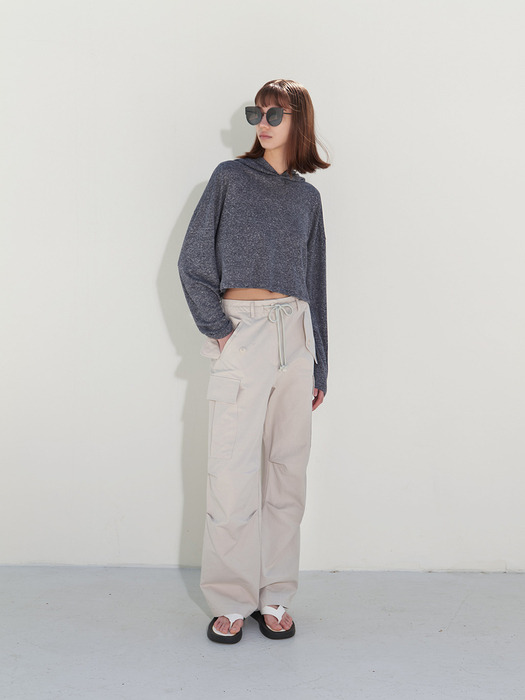 23SS Wide Cargo Parachute Pants_COOL GREY