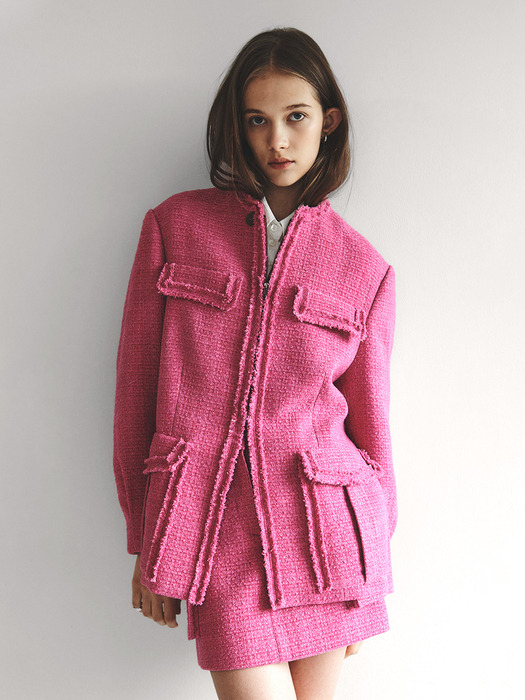 [단독] Anubis Tweed Jacket_Pink