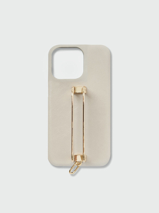 Phone Case with Leather Strap Cream Ivory