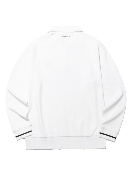 YOKO 카라넥 투웨이 하프집업 남성 긴팔 맨투맨 티셔츠 [WHITE]