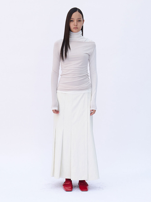 Layered Turtle Neck Top (White)