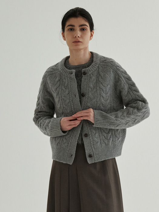 Cashmere Grandma Cardigan (Gray)