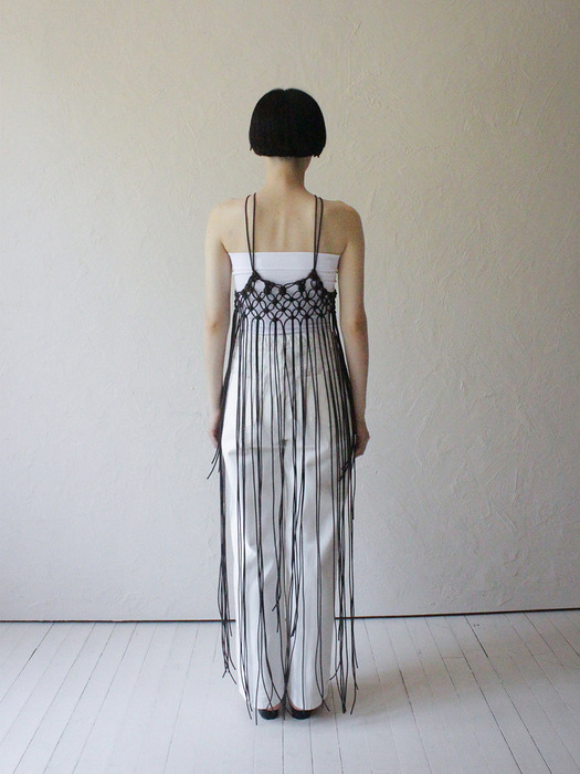  Macrame Halterneck Dress (VANDYKE BROWN)