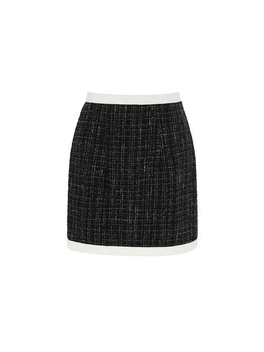 Bling Tweed Skirt - BLACK