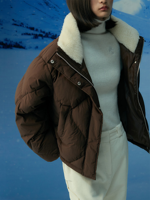 QUILTED PADDED JACKET COCOA