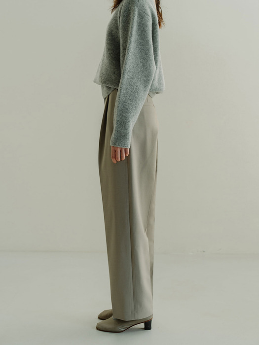 WOOL BLEND DOUBLE-FACED PANTS_SEPIA