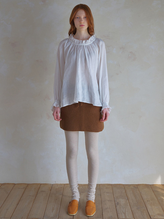 Wool pocket knit miniskirt