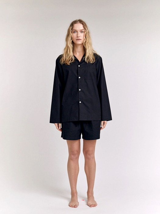 [Hanssem] 100% Cotton Pajamas for Unisex (Black Short Pants Set)
