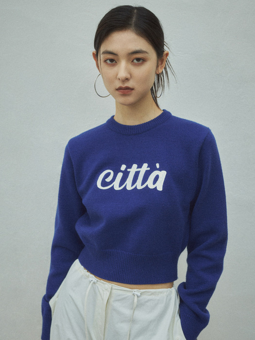 Chain Stich Logo Round Knit_CTK202(5COLOR)