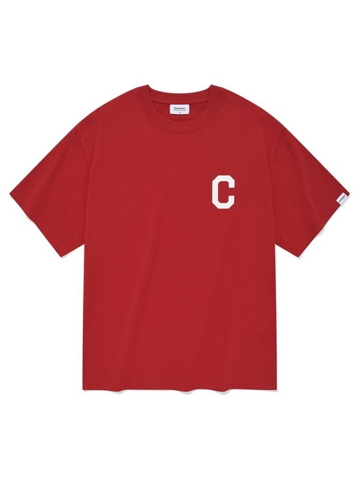 C 로고 티셔츠 레드