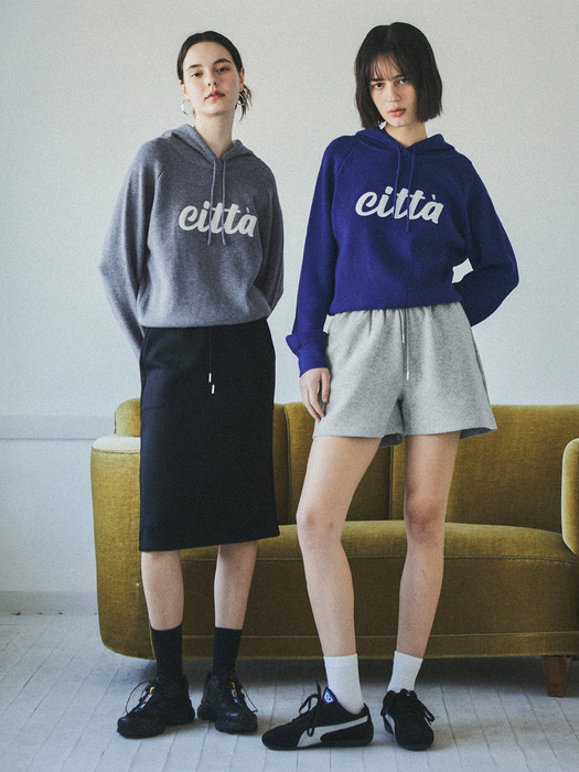 Citta Logo Basic Hood Knit_CTK214(2Color)