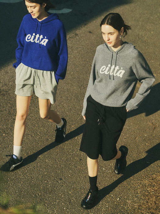 Citta Logo Basic Hood Knit_CTK214(2Color)