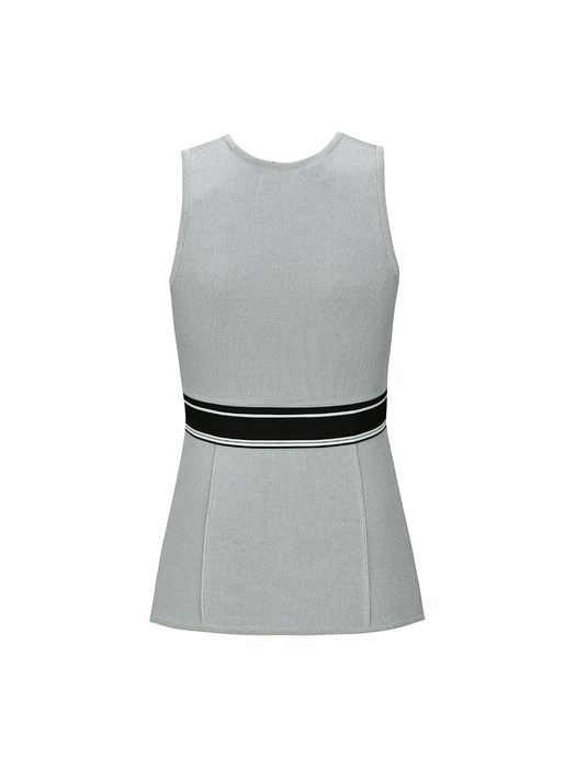 CUT-OUT DETAIL SLEEVELESS TOP (GREY)