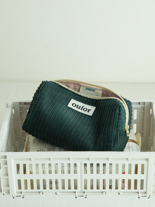 ouior everyday pouch - corduroy midnight green