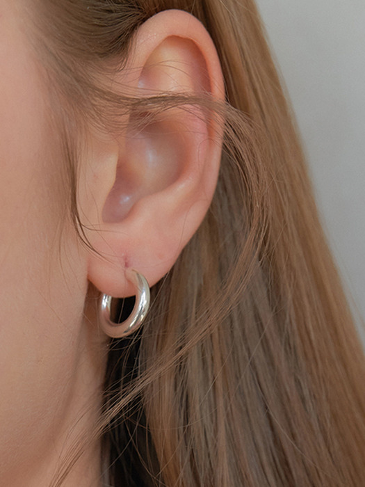 (SILVER 925) pipe ring earring_S
