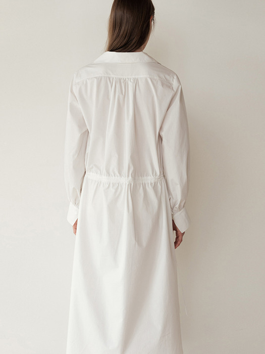 DOUBLE BELT DRESS_WHITE