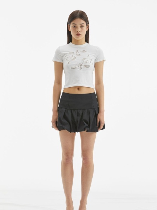 ROSE LACE CROP TOP / WHITE