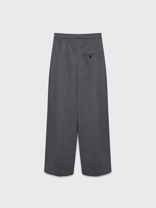 High Waist Wool Silk Arch Pants - Grey