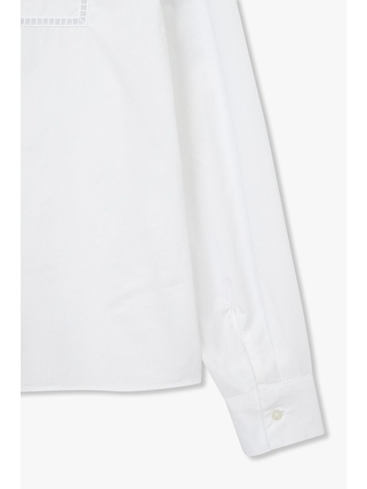 AX 여성 아일렛 로고 롱 슬리브 셔츠-화이트(A424120004)