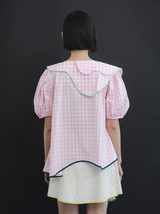 DANA Gingham Blouse - Pink