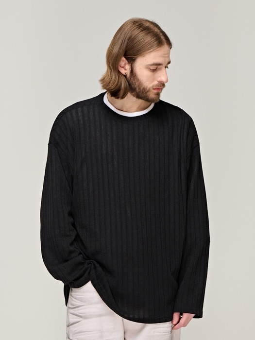 CB RIBBED ROUND OVER KNIT (BLACK)