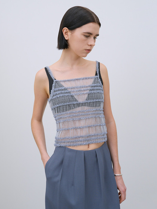 CO CROP LACE SLEEVELESS TOP_GREY