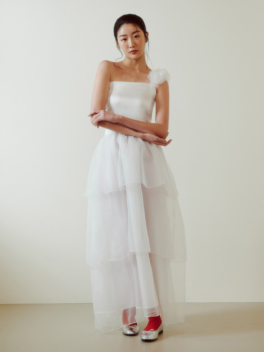 Bridal Rose Peony Dress_white