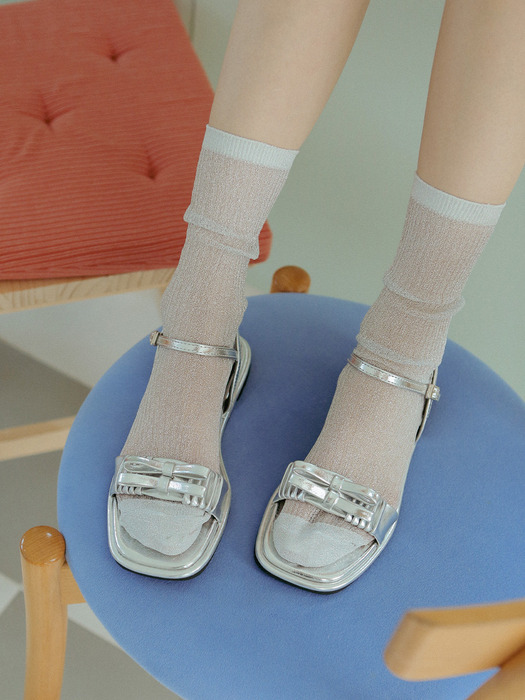 ljh7062 petit ribbon shirring sandal  _ 4colors