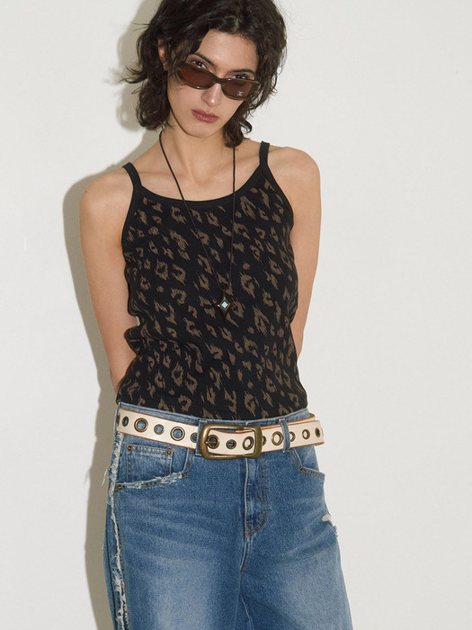 HERETIC SLEEVELESS / leopard brown