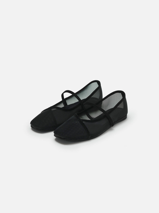 Rowie mary jane shoes Mesh Black