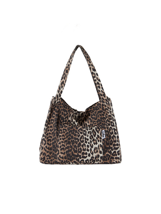 Leopard Twill Cotton Big Bag (Brown)