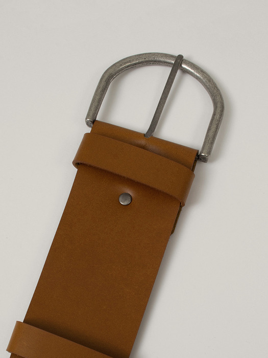 COW LEATHER WIDE BELT_CAMEL