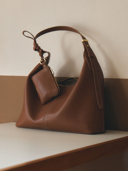 Veneta Hobo Bag Medium Tan Brown