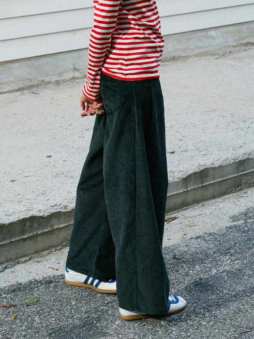 Corduroy Wide Pants (Charcoal)