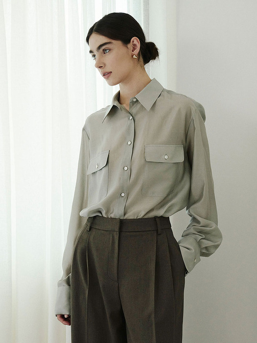 텐셀 블라우스 그린 TENCEL BLOUSE GREEN