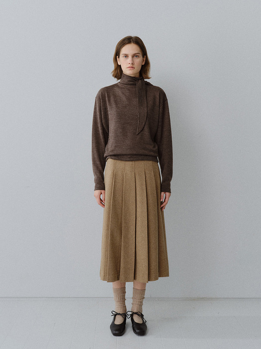 TFW CLASSIC WOOL PLEATS SKIRT_2COLORS